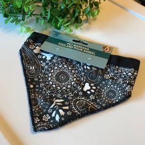 Black and white print pet dog bandana